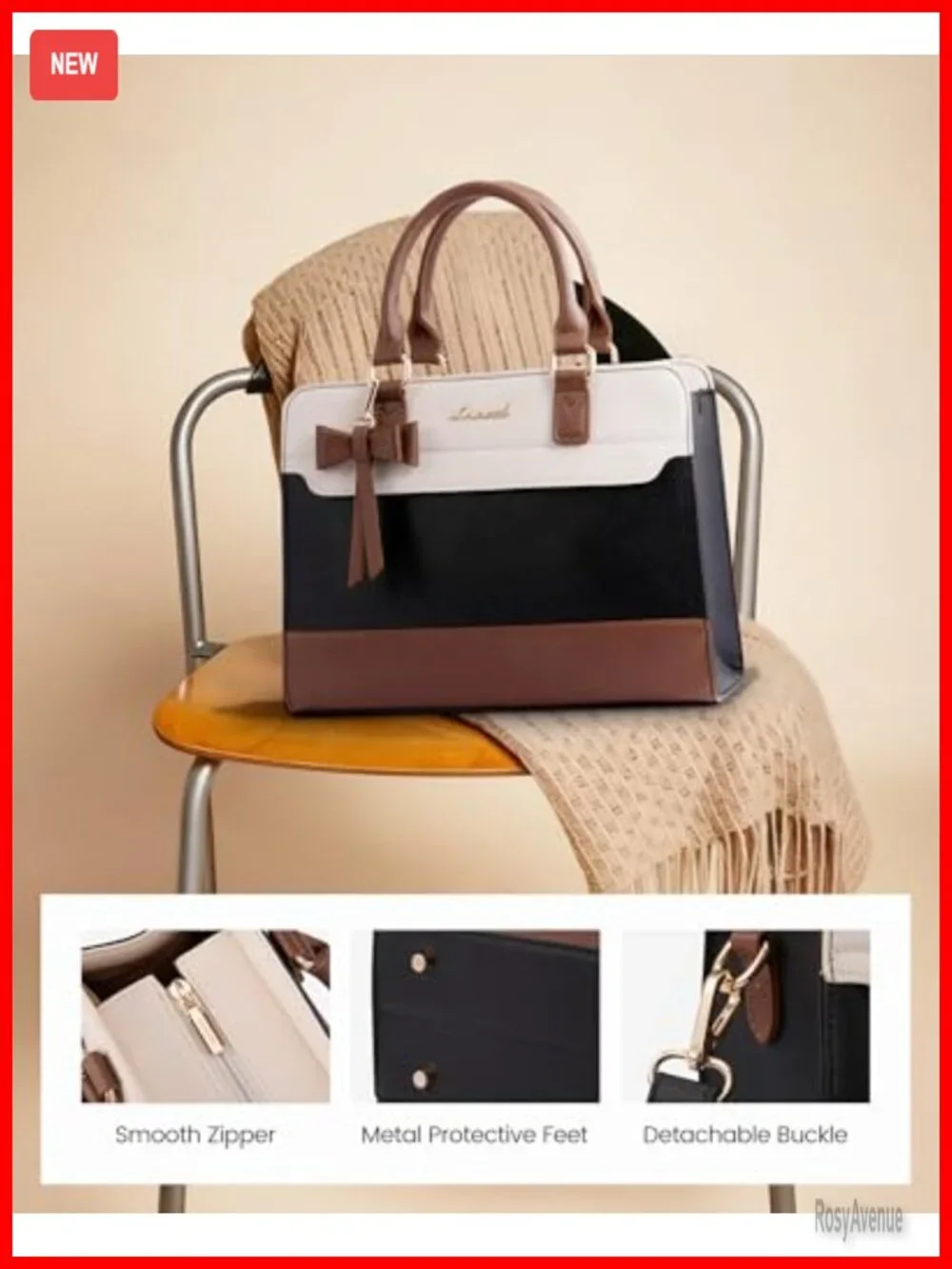 Leather Tote Purse Satchel Shoulder Crossbody Bag with Zipper